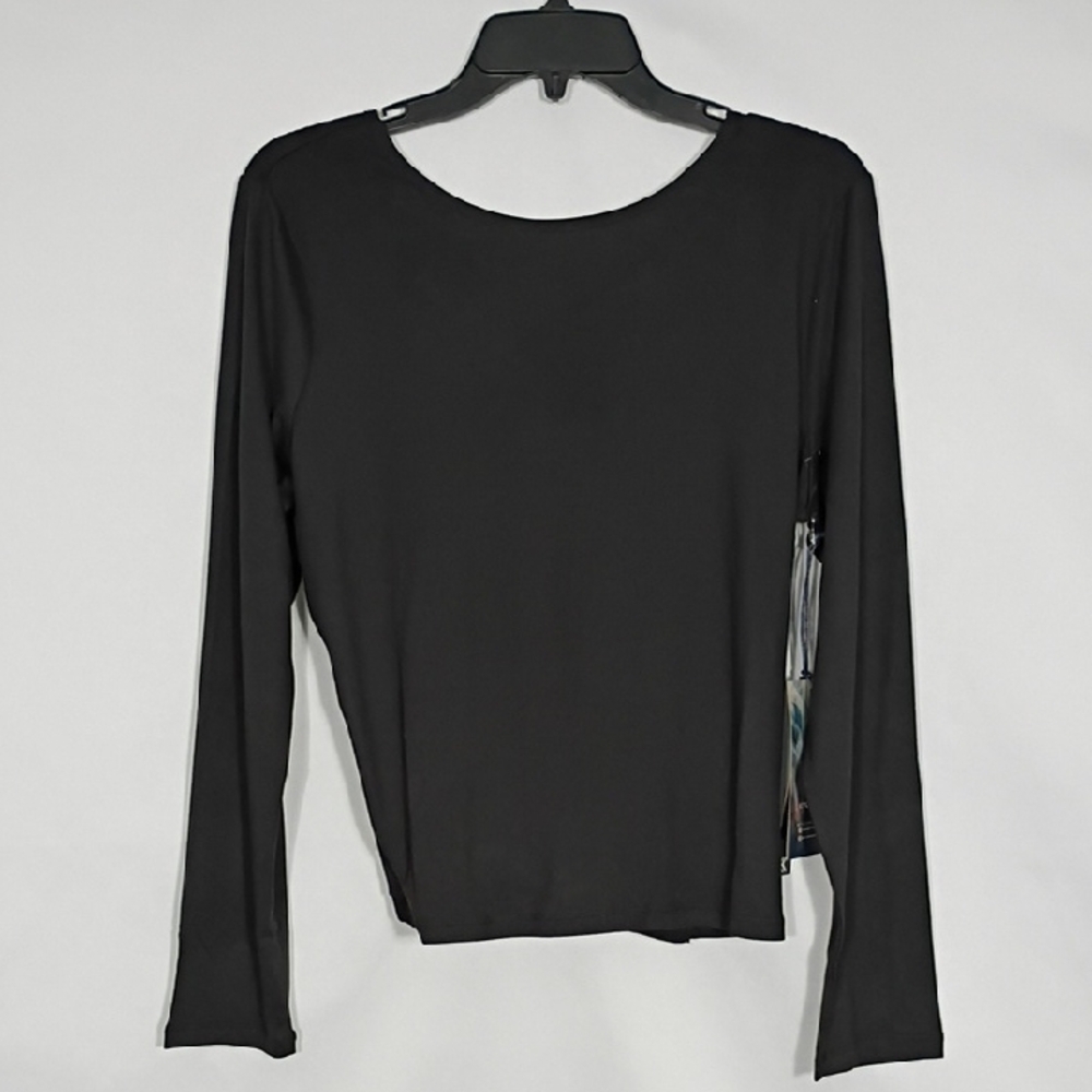 NWT Kyodan Long Sleeve Black Moss Jersey Criss Cross Back Women Size Large